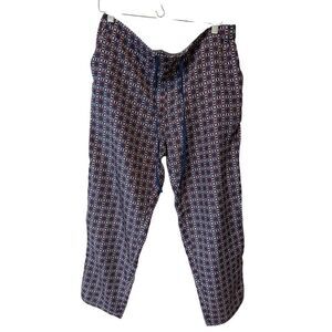 Joe Fresh Geometric Print Drawstring Lounge Pants‎ Casual Comfort Navy Orange 12